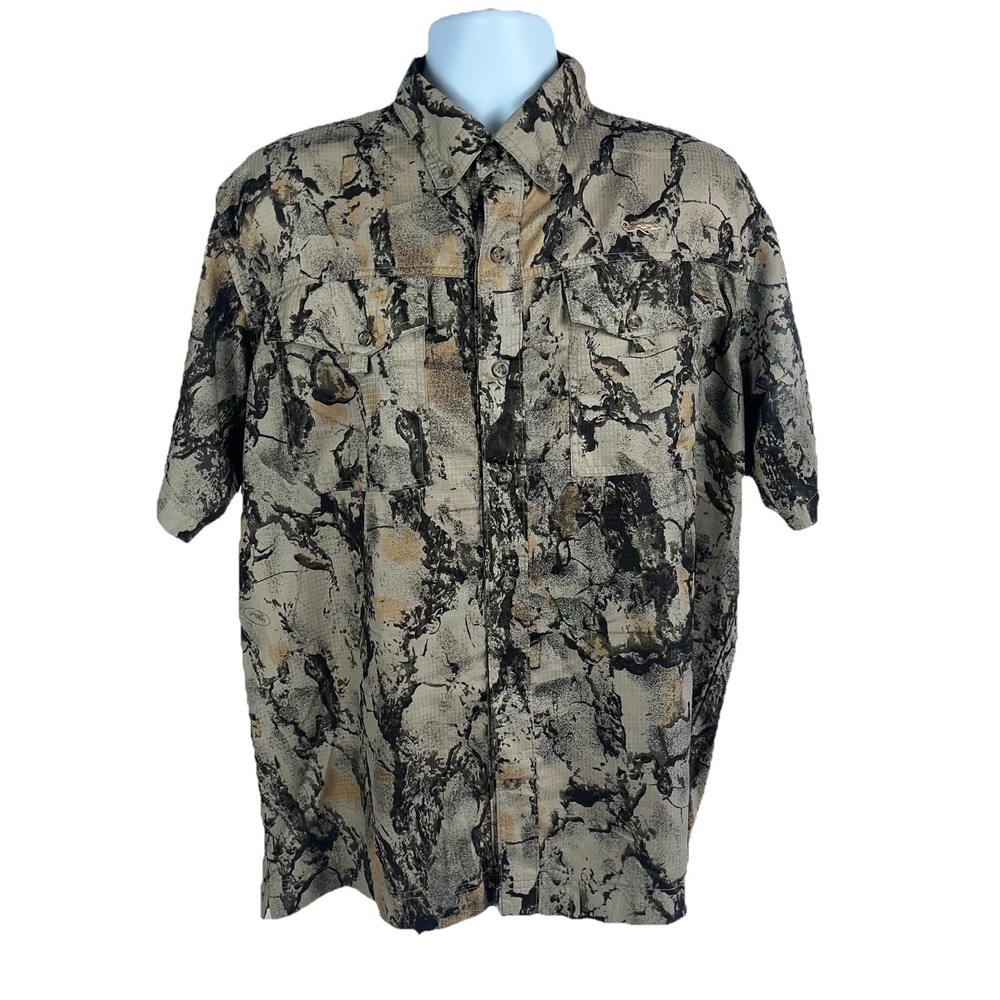 Natural Gear Camouflage Hunting Shirt Long Sleeve Button Down Vented Size Large